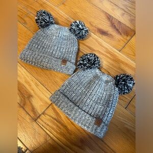 Matching 12-24M ❤️ Gray Knit Pom-Pom Kids Beanie
